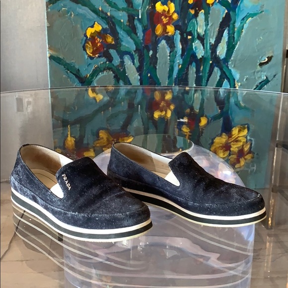 Black Suede Loafers/Flats by Prada size 35 - Picture 6 of 8